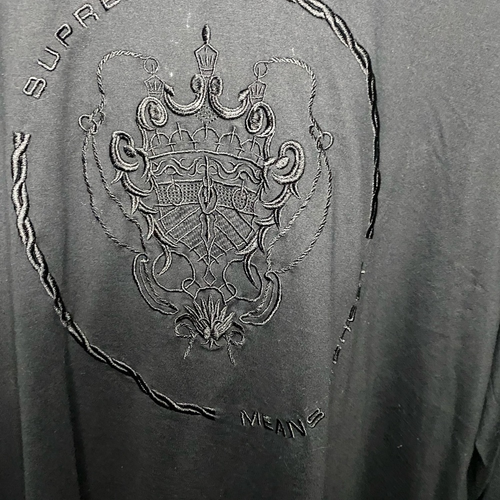 Black Supreme L/S t shirt.(Crest)